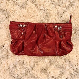Kristin Davis clutch, patent leather styled vegan purse